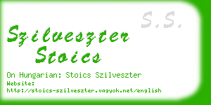 szilveszter stoics business card